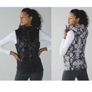 lululemon athletica Fluffiest Vest Black and Gray Reversible Patterned